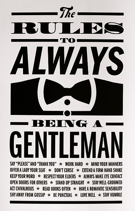 Rules to Always Being a Gentleman