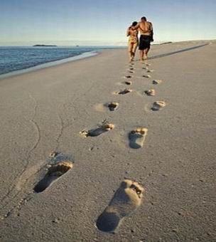 walking in sand