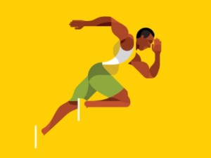 Usain Bolt Cartoon Running Recovery - Fearless Men